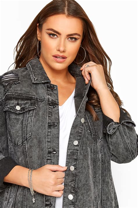 distressed oversized denim jacket.